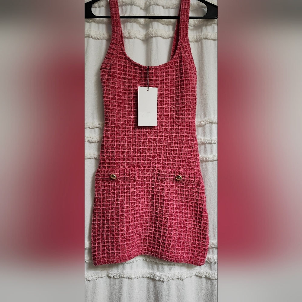 Bnwt, Zara Pink Textured Mini Dress.. FINAL PRICE DROP!